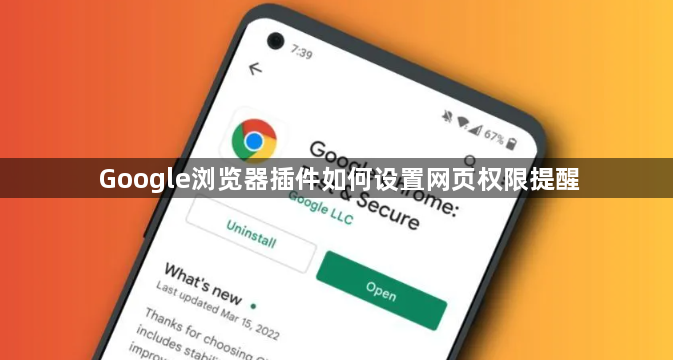 Google浏览器插件如何设置网页权限提醒1